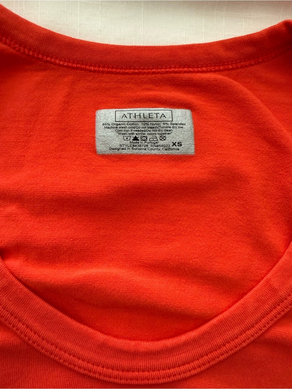 Athleta Women's Pure Ruched Sides Organic Cotton T-Shirt and Tank Orange Size XS - Picture 6 of 12